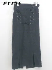 ◇ merlot メルロー チェック ロング タイト スカート サイズM グレー ブルー系 レディース  【中古】 【1107210001922】のサムネイル