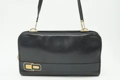 クリスチャン ディオール ヴィンテージ ショルダーバッグ クラッチ CDロゴ ストラップ取り外し レザー 黒 ブラック Christian Dior 3489h