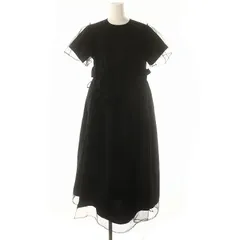 ノワールケイニノミヤ  kei ninomiya チュール ワンピース ロング丈 マキシ丈 半袖 コットン S 黒 ブラック /YQ ■OSのサムネイル
