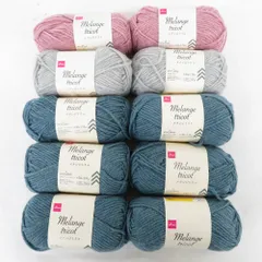 DAISO ダイソー 毛糸 メランジトリコ 10玉セット ピーコックグリーン グレー ダスティピンク 極太 未使用品