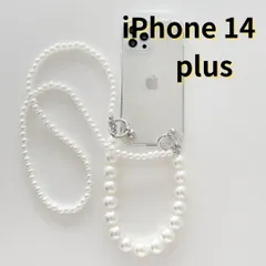 【SHOPS】iPhone14 plus スマホケース クリア パール ストラップ 2本  ショルダー 韓国 おしゃれ かわいい 透明 E042