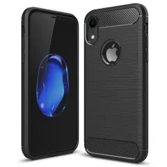 iPhone XR ケース アイフォンxr  カーボン調 薄型 耐衝撃 ソフト ケース 【Color】 ブラック