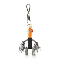 プラダ ロボットチャーム キーリング キーホルダー サフィアーノ チャーム ブラック【中古】