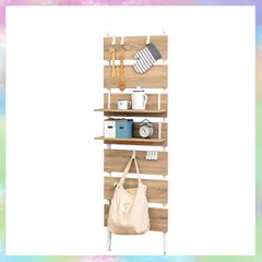 萩原(Hagihara) 突っ張り ラック つっぱり 棚 壁面収納 ウォールラック 【DIY・穴あけ・工事が不要】簡単取付 段差対応 木目調 幅60 スリム ナチュラル KTR-3147NW