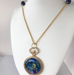 【福祉施設制作】山桜うさぎ作　ネックレス「メルヘンな宇宙」NO.690