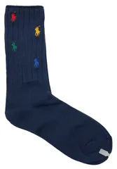 少量再入荷　未使用  ポロ ラルフローレン ソックス　靴下　ポロベア　カラフル　刺繍　23-25cm ネイビー　紺　 レディース マルチワンポイント ローゲージ クルー丈 べア　 POLO RALPH LAUREN