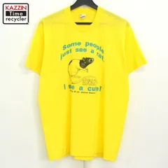 80s USA製 vintage SCREEN STARS アニマル メッセージ 半袖Ｔシャツ メンズ 表記XLサイズ