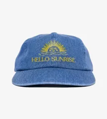 HELLO SUNRISE 刺繍キャップ コバルトブルー HELLO SUNRISE＞ オーバル ロゴ キャップ