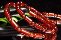 透過性あり◇まろやか質感 オレンジガーネット　9-11x6(丸玉4)mm　チューブ ブレスレット 1個売り パワーストーン 天然石 _BG5702-2