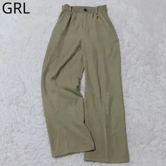 グレイル　ワイドパンツ　カーキ系　ハイウエスト　センタープレス　ポケット付き　カジュアル　シンプル　高見え　オフィス　サイズXSサイズ