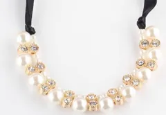 超人気　レディース　ネックレス　ペンダント　パール風　豪華　リボン　ホワイト