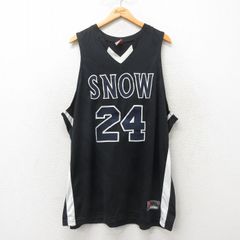 XL/古着 ナイキ NIKE ビンテージ タンクトップ メンズ 90s SNOW 大きいサイズ ロング丈 メッシュ地 Vネック 黒 ブラック ユニフォーム ゲー