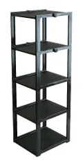 【人気商品】ライクイット (like-it) 靴収納 シューズラック スリム 5段 約幅23.8x奥28.5x高93cm ブラック 日本製 CUBE ショートブーツ収納 省スペース 組み立て簡単 玄関