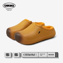 Chikoku カピバラブルケン靴 男女兼用 冬 毛耐汚れ  居家厚底  保温防水  綿スリッパ  外履き