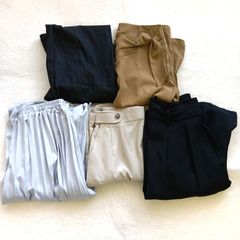 【まとめ売り】ヨウジヤマモト 　YOUJI YAMAMOTO　ラダリスタ　Radarista　ギャラリービスコンティ　GALLERY VISCONTI　スカート　リボン付きスカート　黒　水色　ベージュ　アイボリー　ライトブルー　Lサイズ　良品　セット売り