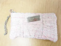 JILLSTUART ジルスチュアート ポーチ ツイード マチなし リボン形 ピンク系