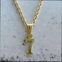 ニットに チェーン ナンバーネックレス メンズ ゴールド 40cm