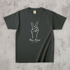 グラフィックTシャツ　Peace Hand Mono / White