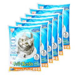 猫砂 ペーパーフレッシュ トイレに流せる アイリスオーヤマ 固まる PFC-7L (紙製) 7L×6袋 (ケース販売)
