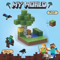 【選べる7シーン！再現性の高いマイワールド！】 マインクラフト レゴ マグネットキューブ 38-48pcs セットブロック ミニフィグ マイクラ風