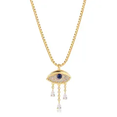 【在庫処分】チェーンネックレス ペンダント 誕生日プレゼント女性 シンプル 魔眼 金属アレルギー対応 人気 14kゴールド ネックレスレディース [Fettero]