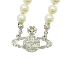 Vivienne Westwood ヴィヴィアンウエストウッド 1205999105 MINI BAS RELIEF チョーカー オーブ パールチェーン ネックレス【中古】