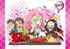[중고] 식기 집합 종이 런천 매트 [귀멸의 칼날 ufotable Cafe/마치아소비 CAFE 甘露寺蜜璃 탄생제 2023] 특별 메뉴 주문 특전