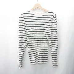 ◇ ⊂ SNIDEL スナイデル ボーダー柄 長袖 カットソー サイズF グレー系 ブラック レディース E  【1409100043945】