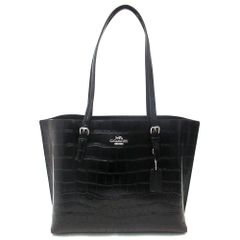 【新品 未使用】コーチ レザーバッグ  COACH アウトレット モリー トート バッグ クロコダイル エンボスド レザー トートバッグ CW018 SVBK