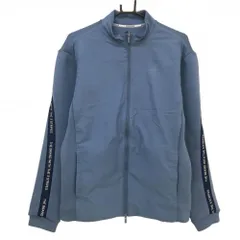 アディダス 切替ジャケット スモーキーブルー系 ダンボールニット メンズ L ゴルフウェア adidas