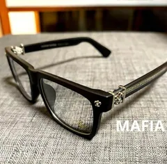 ブラックフレーム シルバー装飾 メガネ 伊達メガネ サングラス