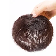【在庫処分】ウィッグ 付け毛 ウィッグ 部分 トップピース つむじウィッグ ポイントウィッグ 男性 女性 つむじカバー かつら ストレート 人毛 頭頂部 (ブラウン、15 ヘアピース cm) YOVOY