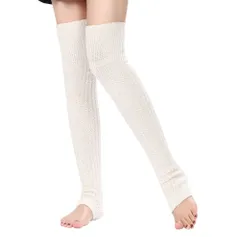 ヨガ サイハイ ニーハイ ルーズソックス ジム ウール リブ編み レディース フィットネス ロング レッグウォーマー [17th]