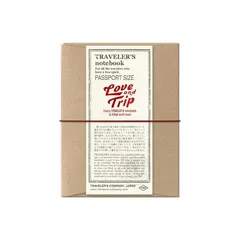 数量限定　デザインフィル　トラベラーズノート　パスポートサイズ　LOVE AND TRIP　レッド　15371-006