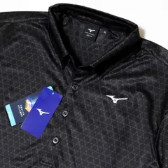 ○送料390円可能商品 ミズノ ゴルフ MIZUNO GOLF 新品 メンズ 吸汗速乾 半袖 ボタンダウン ポロシャツ 黒 [E2JA2068091N-XL]一 三 参★QWER