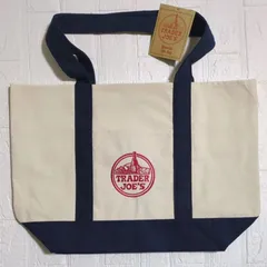 【人気】Trader Joe’s トレーダージョーズ トートバッグ ネイビー×生成り 大容量 エコバッグ 新品未使用