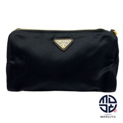 PRADA プラダ トライアングルロゴ 三角ロゴ ナイロン 黒 ブラック ゴールド金具 ポーチ 1N1866 小物 ブランド ※ハンドル欠品