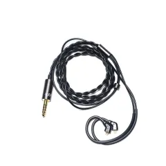 qdc SUPERIOR EX Cable 4.4-IEM2pin [カスタムIEM 2pinコネクター(0.78mm)/4.4mmバランスプラグ(金属スリーブストレート)] 銀メッキOFC導体4芯ケーブル 約120cm 高伝導 【QDC-SUPER