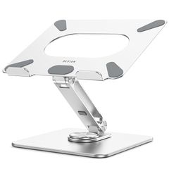 BESIGN LSX7 ノートパソコンスタンド 360度回転ベース 人間工学に基づいた調節可能なノートブックスタンド ライザーホルダー コンピュータースタンド 10~15.6インチのノートパソコンに対応 (シルバー) 0
