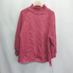 ◇ ⊇ SENSE OF PLACE by URBAN RESEARCH 異素材ドッキング 裏起毛 長袖 ロングカットソー サイズF ピンク レディース E  【1409240046257】