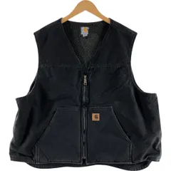 メンズ カーハート ボアベスト グランジ 2XL フェード ブラック