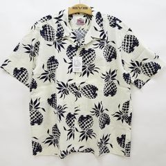 デューク・カハナモク Duke Kahanamoku コットン アロハシャツ DK37811 「パイナップル」 メンズ ハワイアンシャツ 半袖シャツ 東洋エンタープライズ オフ白