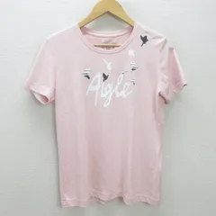 G■エーグル/AIGLE プリントTシャツ/コットン【M】紺/レディース/68【新品タグ付き】■