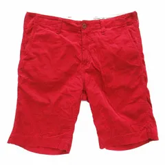 ドゥニーム DENIME 細畝 コーデュロイ ハーフパンツ ショーツ ショートパンツ M 赤系/メンズのサムネイル