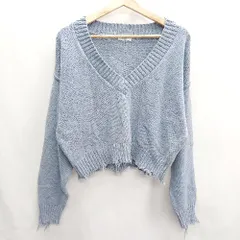 ◇ LOWRYS FARM ローリーズファーム 長袖 ニット サイズF ライトブルー レディース E  【1407020022118】