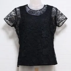 INGEBORG/インゲボルグ◇黒フラワーレースブラウス【S】