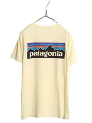 【お得なクーポン配布中!】 19年製 パタゴニア 両面 プリント 半袖 Tシャツ メンズ S 古着 Patagonia P6 ボックスロゴ バックプリント オーガニック コットン SLIM FIT