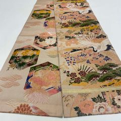 丸帯 アンティーク ヴィンテージ 全通 金帯 374cm 花嫁衣装 貸衣装 中古 リサイクル 結婚式 婚礼 着付け 舞台 きもの 着物 4095