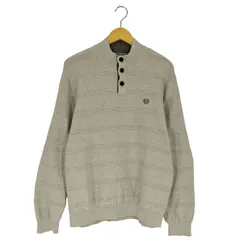 チャップス CHAPS ロゴ刺繍 ハーフボタン ハイネック ボーダー コットンニット メンズ import：XL 