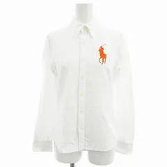 ラルフローレン RALPH LAUREN ボタンダウンシャツ BD 長袖 オックスフォード ビッグポニー 刺繍 9 白 ホワイト オレンジ /OU ■GY18
